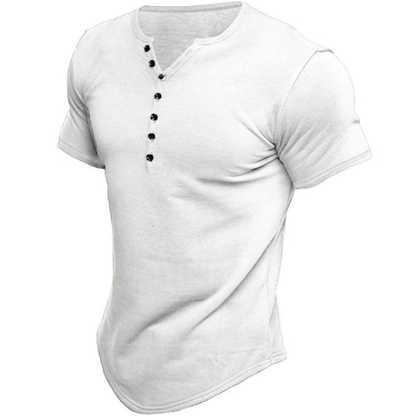 men's polos summer henley neck shirt v round hem short sleeves men solid color button down tshirt 230506, White;black
men's polos summer henley neck shirt v round hem short sleeves men solid color button down tshirt 230506, White;black