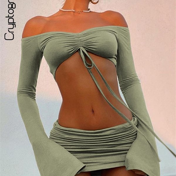 two piece dress cryptographic green drawstring ruched 2 sets for women tie front and skirt fashion outfits matching clothes 230505, White
two piece dress cryptographic green drawstring ruched 2 sets for women tie front and skirt fashion outfits matching clothes 230505, White