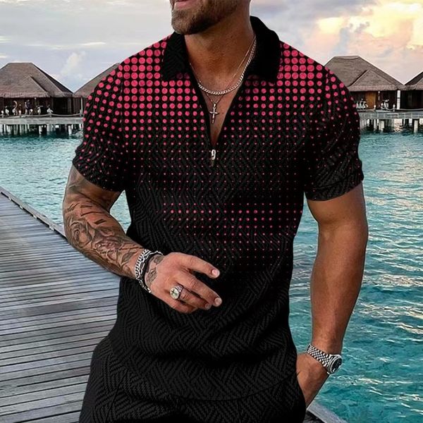 men's polos summer plaid stripe casual mens short sleeve polo shirts patchwork turndown collar zipper design men streetwear clothes 230, White;black
men's polos summer plaid stripe casual mens short sleeve polo shirts patchwork turndown collar zipper design men streetwear clothes 230, White;black