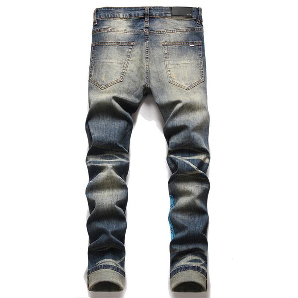 designer mens jeans pants ripped high street brand pantalones vaqueros para hombre motorcycle embroidery trendy long hip hop with hole men t, Blue
designer mens jeans pants ripped high street brand pantalones vaqueros para hombre motorcycle embroidery trendy long hip hop with hole men t, Blue