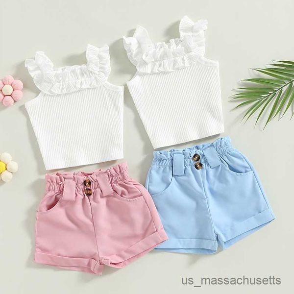 clothing sets kids girls summer outfit sets white sleeveless ruffle ribbed and solid color shorts children fashion clothing suits
clothing sets kids girls summer outfit sets white sleeveless ruffle ribbed and solid color shorts children fashion clothing suits