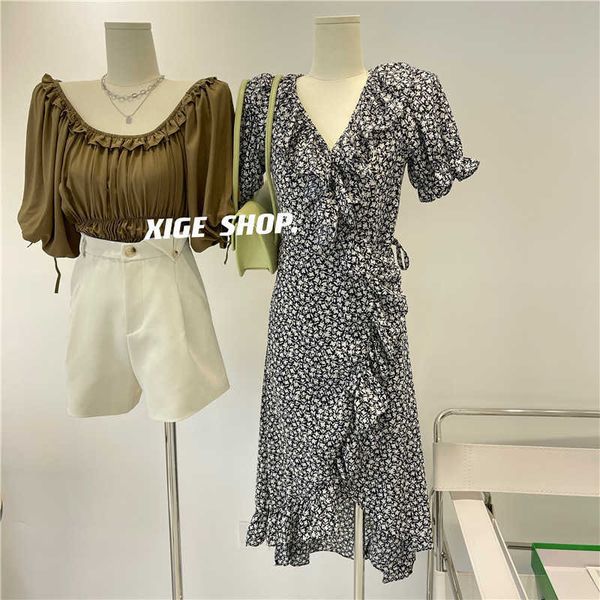 dress v-neck floral for women in the 21st summer one piece tie up waist slim and irregular ruffled hem mid length skirt, White
dress v-neck floral for women in the 21st summer one piece tie up waist slim and irregular ruffled hem mid length skirt, White