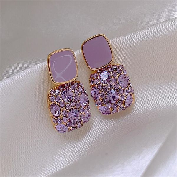 european and american new purple earrings women's exquisite niche fashion retro style stud earrings ab738, Golden
european and american new purple earrings women's exquisite niche fashion retro style stud earrings ab738, Golden