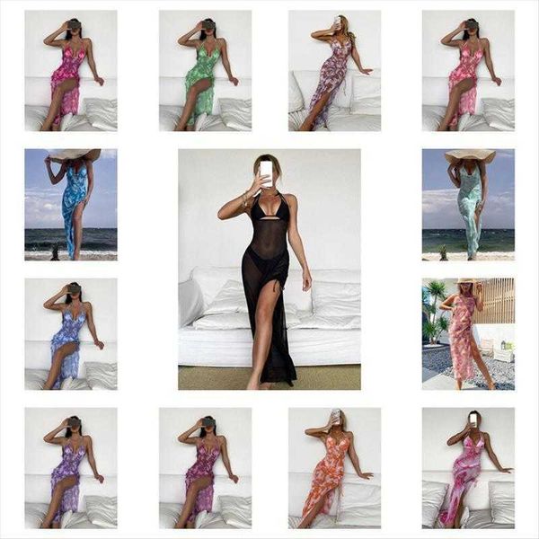 swimsuit womens bikini tie dye neck chiffon long skirt split three piece, White;black
swimsuit womens bikini tie dye neck chiffon long skirt split three piece, White;black