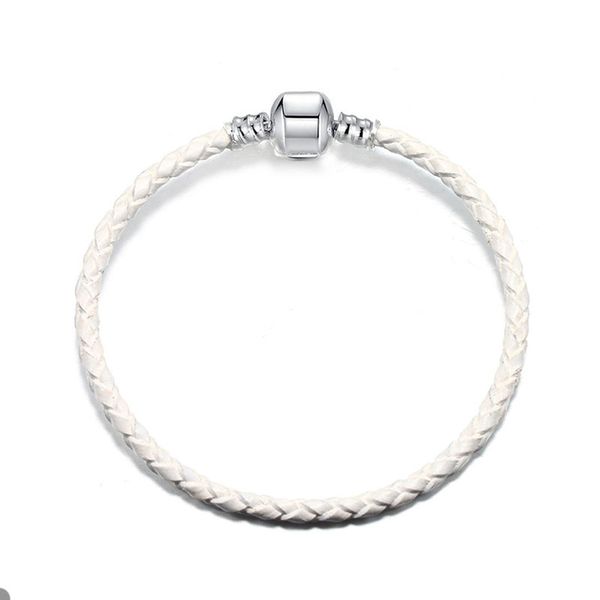 white leather charm bracelet for pandora 925 sterling silver clasp party bracelets jewelry for women men girlfriend gift designer couple bra, Golden;silver
white leather charm bracelet for pandora 925 sterling silver clasp party bracelets jewelry for women men girlfriend gift designer couple bra, Golden;silver