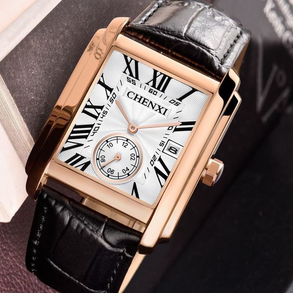 wristwatches luxury brand square mens wristwatches unique design rose gold calendar swatch genuine leather quartz business male clock 230506, Slivery;brown
wristwatches luxury brand square mens wristwatches unique design rose gold calendar swatch genuine leather quartz business male clock 230506, Slivery;brown