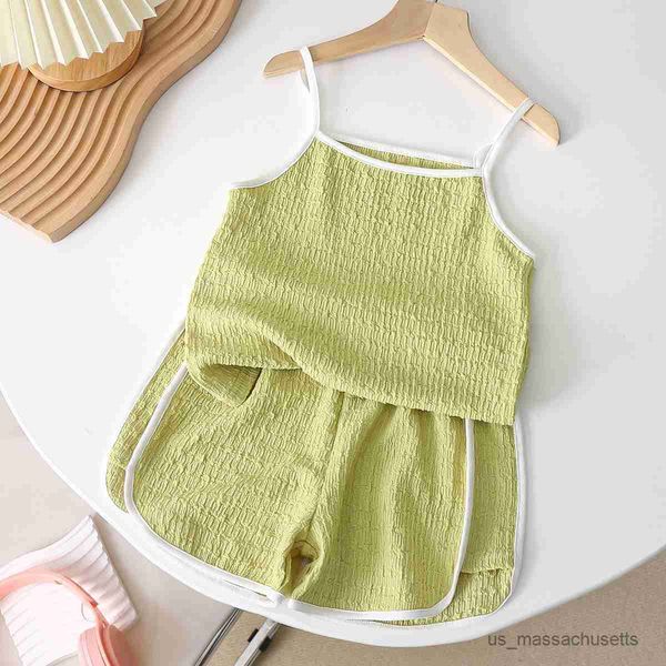 clothing sets 2023 new summer camisole shorts set kids clothing solid color baby girl's casual outfits version fashion suits, White
clothing sets 2023 new summer camisole shorts set kids clothing solid color baby girl's casual outfits version fashion suits, White