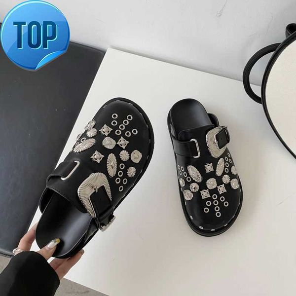 sandals slippers summer women platform punk rock leather mules creative metal fittings casual party shoes female outdoor slide, Black
sandals slippers summer women platform punk rock leather mules creative metal fittings casual party shoes female outdoor slide, Black