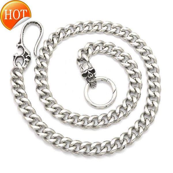 wholesale new custom pants high waist stainless steel biker skull punk jean wallet chain for men, Silver
wholesale new custom pants high waist stainless steel biker skull punk jean wallet chain for men, Silver