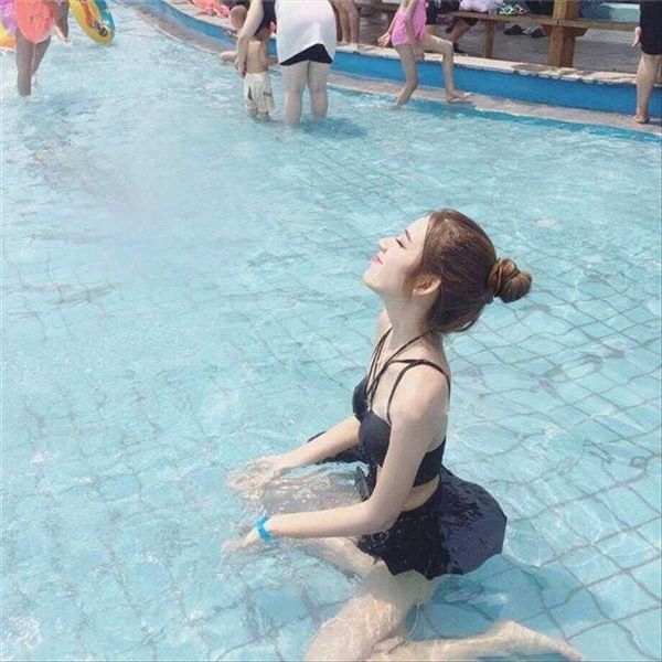 three piece suit internet celebrity swimsuit womens japanese style fresh solid color tied steel bracket skirt split, White;black
three piece suit internet celebrity swimsuit womens japanese style fresh solid color tied steel bracket skirt split, White;black