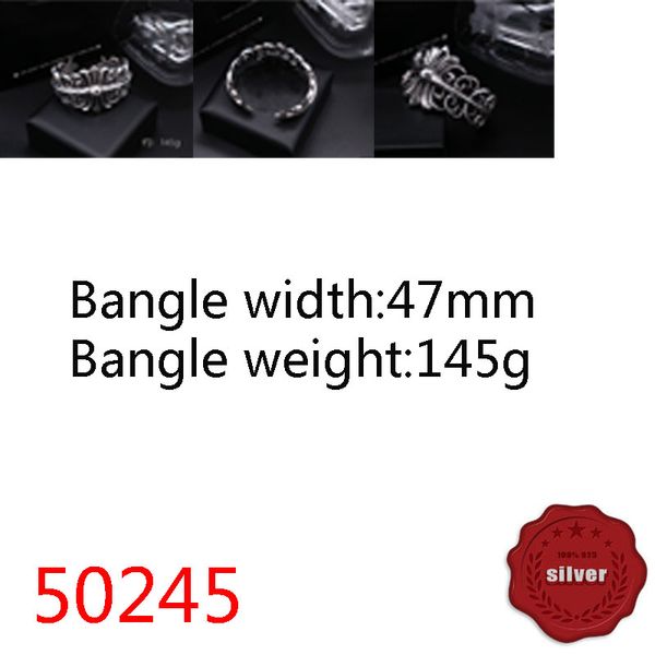 50245 bangle hip hop s925 sterling silver bracelet punk style vintage personality dominant cross flower letter jewelry couple popular access, Black
50245 bangle hip hop s925 sterling silver bracelet punk style vintage personality dominant cross flower letter jewelry couple popular access, Black