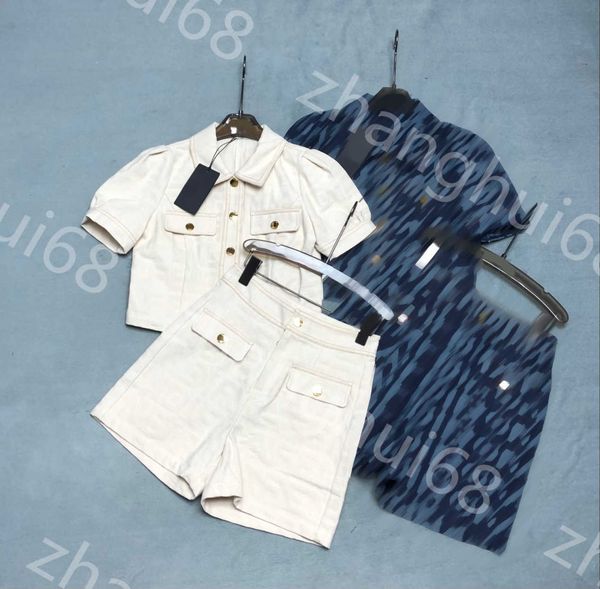 23ss casual suit women tracksuit womens designer clothing full alphabet jacquard wash water denim short sleeve shorts set womens clothing, Gray
23ss casual suit women tracksuit womens designer clothing full alphabet jacquard wash water denim short sleeve shorts set womens clothing, Gray