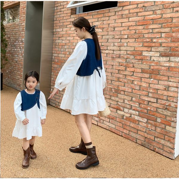 family matching outfits 1pcs mother-daughter fashionable denim vest dress spring solid color cotton parent-child dresses 230506, Blue
family matching outfits 1pcs mother-daughter fashionable denim vest dress spring solid color cotton parent-child dresses 230506, Blue