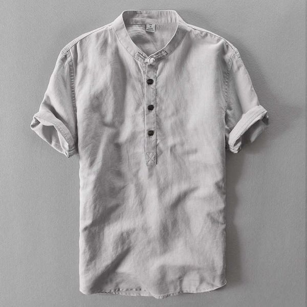 men's casual shirts summer chinese style button linen shirt men's short sleeve loose standing collar cotton linen shirt linen t-sh, White;black
men's casual shirts summer chinese style button linen shirt men's short sleeve loose standing collar cotton linen shirt linen t-sh, White;black