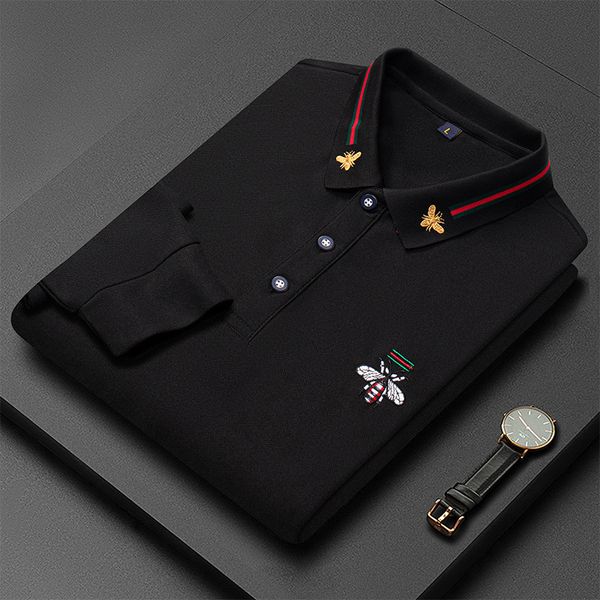 men's polos 2023 longsleeved cotton shirt fashion embroidery casual bottom shirts 230506, White;black
men's polos 2023 longsleeved cotton shirt fashion embroidery casual bottom shirts 230506, White;black