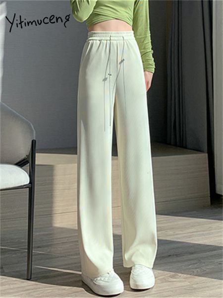 women's pants s yitimuceng solid wide leg for women 2023 high waisted fashion drawstring casual chic full length straight 230506, Black;white
women's pants s yitimuceng solid wide leg for women 2023 high waisted fashion drawstring casual chic full length straight 230506, Black;white