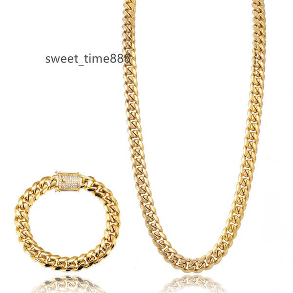 men's iced out cuban chain sets stainless steel cuban link chain diamond clasp micro setting zircon miami cuban jewelry, Silver
men's iced out cuban chain sets stainless steel cuban link chain diamond clasp micro setting zircon miami cuban jewelry, Silver