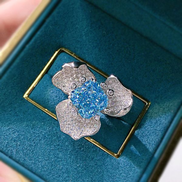 big flower aquamarine diamond ring 100% real 925 sterling silver party wedding band rings for women bridal promise jewelry gift, Slivery;golden
big flower aquamarine diamond ring 100% real 925 sterling silver party wedding band rings for women bridal promise jewelry gift, Slivery;golden