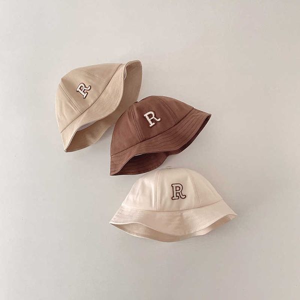 stingy brim hats summer r letter baby bucket hat solid color kids panama fisherman cap outdoor beach children boy girls sun hats j230505, Blue;gray
stingy brim hats summer r letter baby bucket hat solid color kids panama fisherman cap outdoor beach children boy girls sun hats j230505, Blue;gray