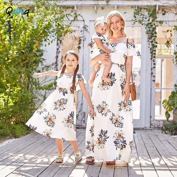 family matching outfits qunq summer parent-child outfit one-line shoulder printed chiffon temperament casual dress mom and daughter matching, Blue
family matching outfits qunq summer parent-child outfit one-line shoulder printed chiffon temperament casual dress mom and daughter matching, Blue