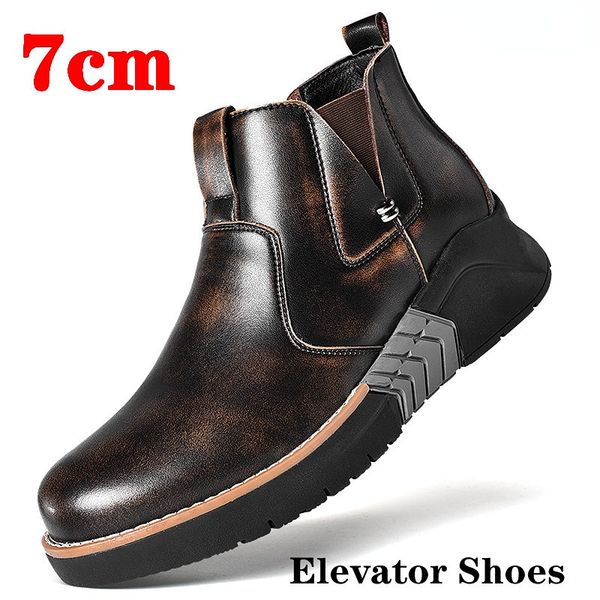 men elevator shoes height boots heightening man increase insole 7cm leather martin cowboy, Black
men elevator shoes height boots heightening man increase insole 7cm leather martin cowboy, Black