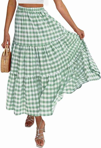 zesica women's 2023 summer plaid elastic high waist flowy a line maxi skirt with pockets, Black;gray
zesica women's 2023 summer plaid elastic high waist flowy a line maxi skirt with pockets, Black;gray