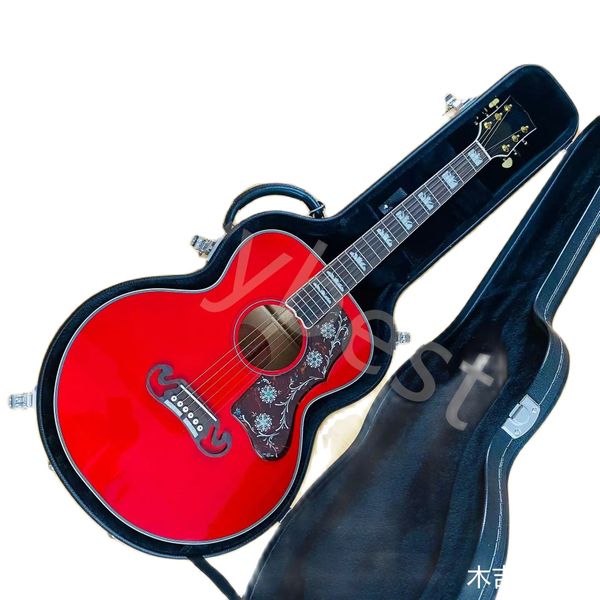 lvy43 inch full solid wood jumbo mold, red paint finish, hard box, acoustic acoustic guitar
lvy43 inch full solid wood jumbo mold, red paint finish, hard box, acoustic acoustic guitar