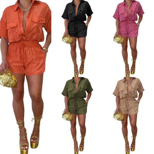 women clothing shorts tracksuits fashion casual button pocket shirt bandage pants set for summer 2023, Gray
women clothing shorts tracksuits fashion casual button pocket shirt bandage pants set for summer 2023, Gray