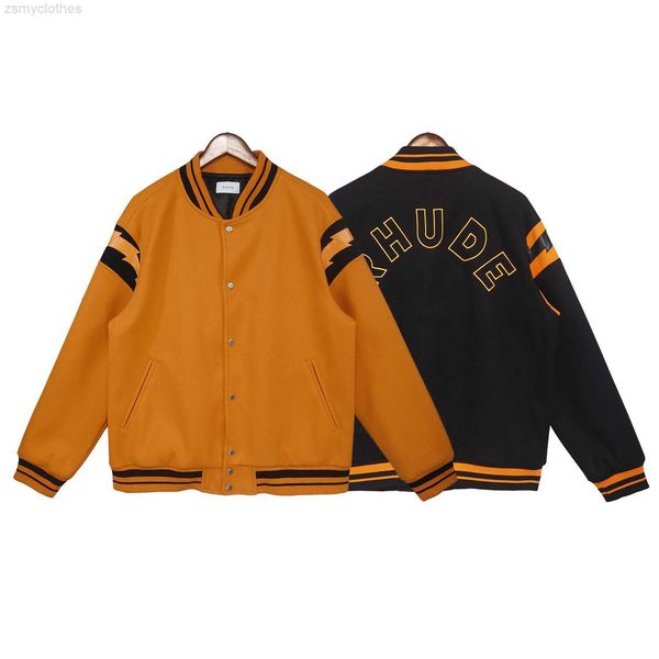men's jackets rhude patchwork lightning veneer design bomber varsity baseball, Black;brown
men's jackets rhude patchwork lightning veneer design bomber varsity baseball, Black;brown