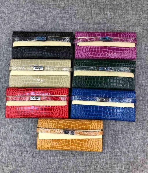 2020 the style alligator genuine cow leater fashion women long money clips sliver hardware 7 color 21cm7810351, Black
2020 the style alligator genuine cow leater fashion women long money clips sliver hardware 7 color 21cm7810351, Black