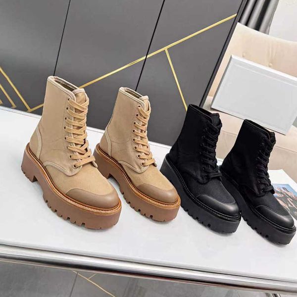 black women chunky platform boots leather lace-up boots luxury designer nylon boots round head combat boot with box no396
black women chunky platform boots leather lace-up boots luxury designer nylon boots round head combat boot with box no396