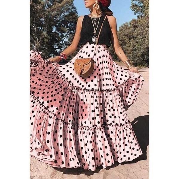 skirts bohemian maxi skirts for women high waist polka dot printed skirt loose ruffled long pleated skirts elegant female streetwear quality, Black
skirts bohemian maxi skirts for women high waist polka dot printed skirt loose ruffled long pleated skirts elegant female streetwear quality, Black