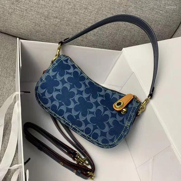 totes fashion underarm bags clasical denim canvas bag with a shoulder strap half moon crossbody
totes fashion underarm bags clasical denim canvas bag with a shoulder strap half moon crossbody