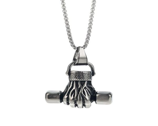 pendant necklaces personality creative titanium steel necklace does not fade fitness fist dumbbell sports punk hip hop power jewel6756146, Silver
pendant necklaces personality creative titanium steel necklace does not fade fitness fist dumbbell sports punk hip hop power jewel6756146, Silver
