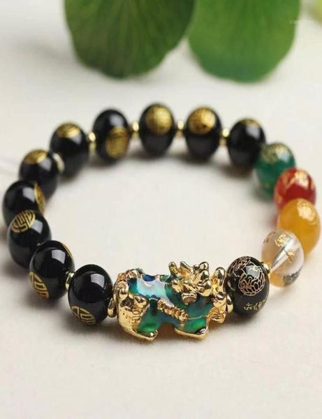 beaded strands feng shui bracelet natural obsidian stone beads pixiu color changing wristband wealth good luck jewelry drop6938020, Black
beaded strands feng shui bracelet natural obsidian stone beads pixiu color changing wristband wealth good luck jewelry drop6938020, Black