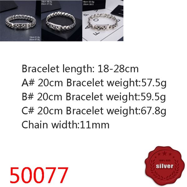 50077 hip hop s925 sterling silver bracelet punk style personalized youth cross flower letter jewelry couple popular accessories, Golden;silver
50077 hip hop s925 sterling silver bracelet punk style personalized youth cross flower letter jewelry couple popular accessories, Golden;silver