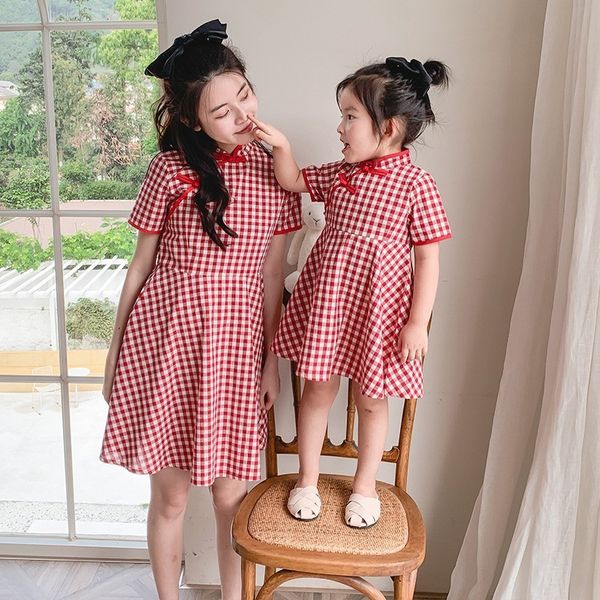family matching outfits parent-child summer dress mother and daughter plaid cheongsam dress chinese style summer net red suit 230506, Blue
family matching outfits parent-child summer dress mother and daughter plaid cheongsam dress chinese style summer net red suit 230506, Blue