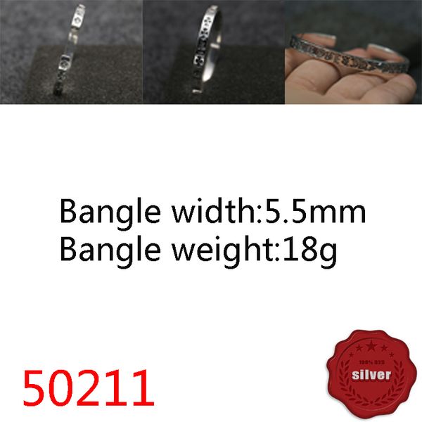 50211 hip hop s925 sterling silver open bracelet punk style vintage personalized cross flower letter jewelry couple popular accessories, Black
50211 hip hop s925 sterling silver open bracelet punk style vintage personalized cross flower letter jewelry couple popular accessories, Black