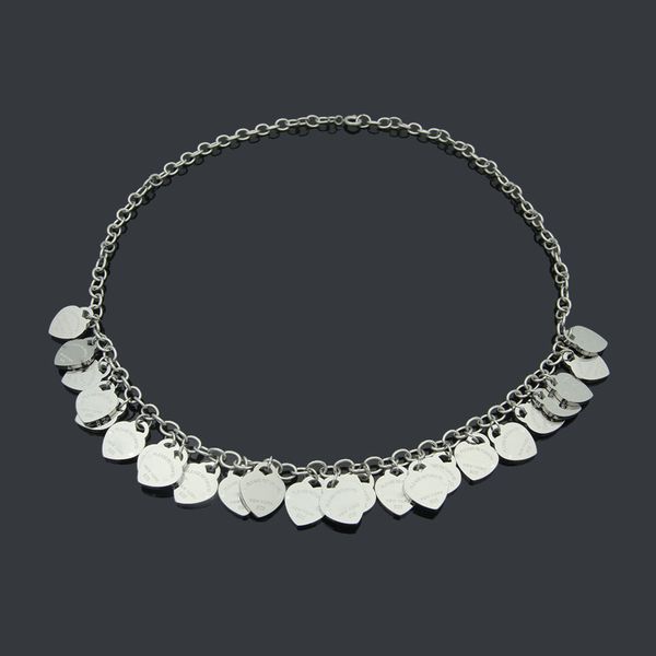 3 colors women luxury designer necklace titanium steel 20 heart pendants necklaces logo printed, Silver
3 colors women luxury designer necklace titanium steel 20 heart pendants necklaces logo printed, Silver