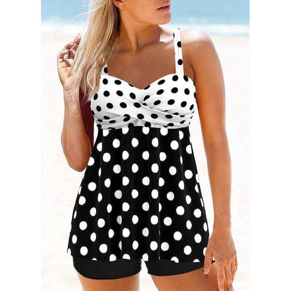 305973 summer retro dots backless sling split swimsuit ladies conservative swimwear with swimming trunks, White;black
305973 summer retro dots backless sling split swimsuit ladies conservative swimwear with swimming trunks, White;black