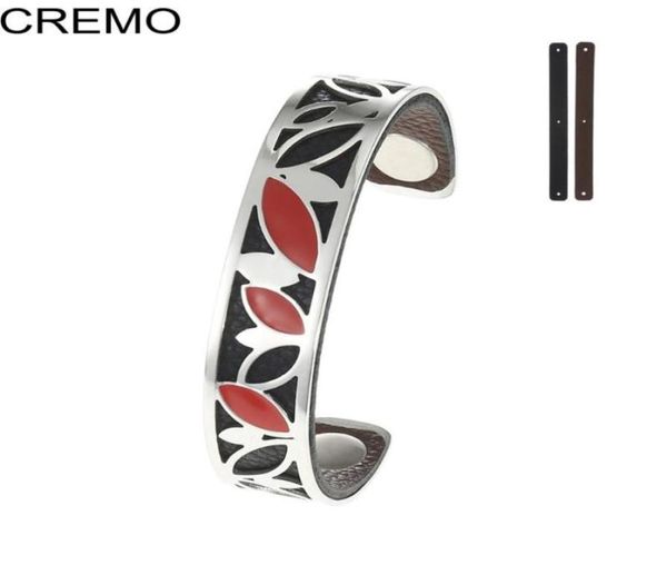 cremo enamel bangles for women stainless steel bracelet manchette femme pulseira reversible leather minimalist jewelry georgette b5534129, Black
cremo enamel bangles for women stainless steel bracelet manchette femme pulseira reversible leather minimalist jewelry georgette b5534129, Black