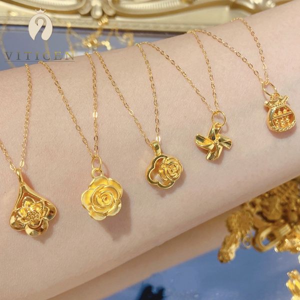pendant necklaces genuine 999 pure gold rose exquisite jewelry for wife and girlfriend gift 24k four leaf clover women s necklace 230506, Silver
pendant necklaces genuine 999 pure gold rose exquisite jewelry for wife and girlfriend gift 24k four leaf clover women s necklace 230506, Silver