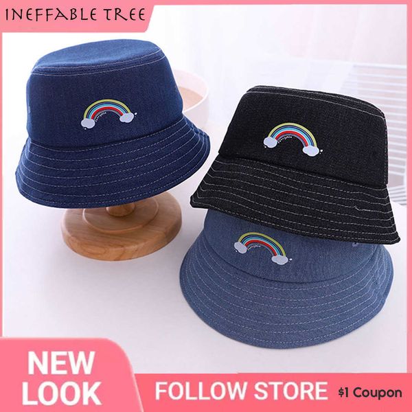 stingy brim hats children's denim bucket hat embroidered rainbow sun hat hip hop panama bucket hat bob chapeau femme thin sunbowl gorra, Blue;gray
stingy brim hats children's denim bucket hat embroidered rainbow sun hat hip hop panama bucket hat bob chapeau femme thin sunbowl gorra, Blue;gray