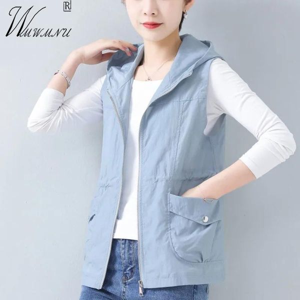 vests oversize 5xl women's hooded vest new summer thin sleeveless jacket solid color liner chaleco vests zipper casual mother, Black;white
vests oversize 5xl women's hooded vest new summer thin sleeveless jacket solid color liner chaleco vests zipper casual mother, Black;white