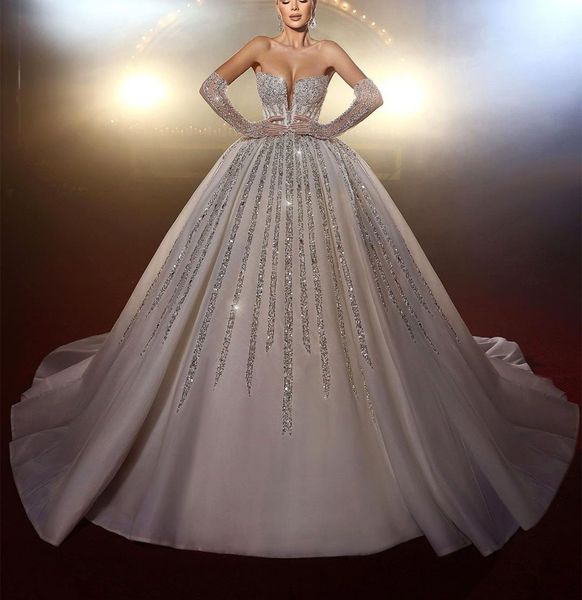 elegant ball gown wedding dresses v neck long sleeves sequins appliques beaded floor length ruffles 3d lace shiny plus size bridal gowns plu, White
elegant ball gown wedding dresses v neck long sleeves sequins appliques beaded floor length ruffles 3d lace shiny plus size bridal gowns plu, White