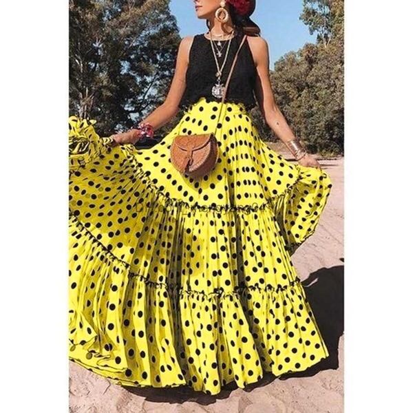 skirts bohemian maxi skirts for women high waist polka dot printed skirt loose ruffled long pleated skirts elegant female streetwear quality, Black
skirts bohemian maxi skirts for women high waist polka dot printed skirt loose ruffled long pleated skirts elegant female streetwear quality, Black