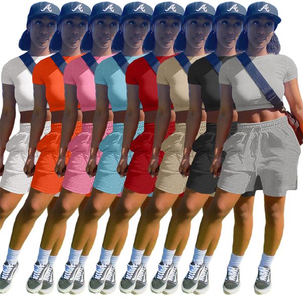 2023 designer tracksuits summer outfits women two piece sets short sleeve t-shirt crop and shorts matching casual solid sportswear bulk whol, Gray
2023 designer tracksuits summer outfits women two piece sets short sleeve t-shirt crop and shorts matching casual solid sportswear bulk whol, Gray