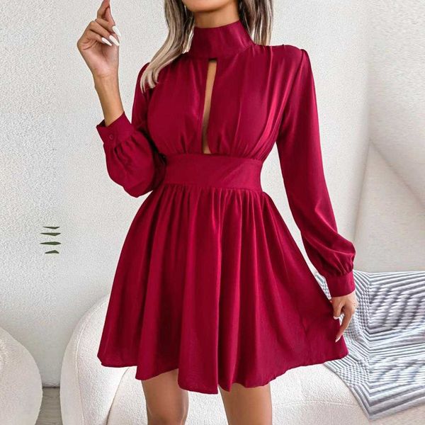 f 2023 new women's autumn winter hollow out solid color high waist large swing dress for fashion, Black;gray
f 2023 new women's autumn winter hollow out solid color high waist large swing dress for fashion, Black;gray