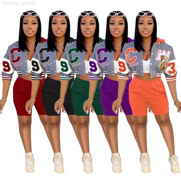 2023 designer baseball uniform tracksuits women two piece sets summer short sleeve hooded jacket and shorts casual print outfits sportswear, Gray
2023 designer baseball uniform tracksuits women two piece sets summer short sleeve hooded jacket and shorts casual print outfits sportswear, Gray