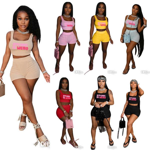 2023 summer womens sleeveless tracksuits letter print vest shorts two piece set exposing umbilicus women sports outfits, Gray
2023 summer womens sleeveless tracksuits letter print vest shorts two piece set exposing umbilicus women sports outfits, Gray